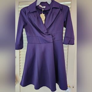 Siang Ri Kui folder over dress, NWT, XL, purple